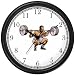 Man Weight Lifting or Lifter -Squat - Physical Fitness-Exercise-Body Building Wall Clock by WatchBuddy Timepieces (White Frame)
