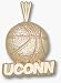 Connecticut Huskies 3/16 UCONN Basketball Pendant - 10KT Gold Jewelry