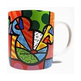 Disney by International Artist Romero Britto for Enesco Peace Love Mickey Mug 4.25 IN