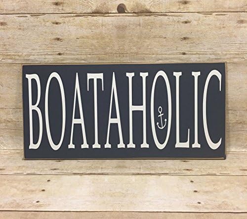 Boat Lovers Gift, Boating Decor, 8"x20", "BOATAHOLIC" Wooden Sign, Boating Signs
