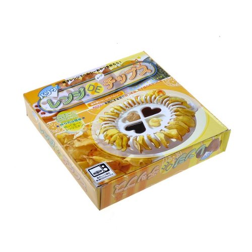 Microwave Chip Maker with 4 Heart Shaped Dip Holders