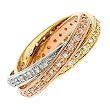 Triple Trinity Gold Ring Band
