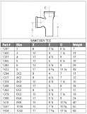 MWI 10.6SVST Service Weight Fitting, Sanitary Tee, 10 x 6 Diameter (1447)
