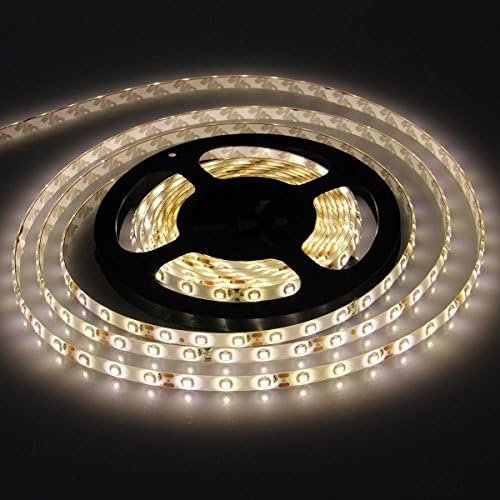 Dreamy Lighting 3528 SMD 16.4Ft 5Meter 300LEDs Warm White Flexible Non-Waterproof Strip Lighting With DC Power Adapter Connector