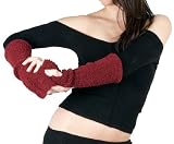 Unique Stretch Knit Boucle Merino Wool Hand & Arm Warmers by KD dance, Unique & Fashionable, Fingerless Texting Gloves with Thumb Hole, Made In New York USA