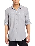 The Shirt By Joe’s Jeans Men’s Relaxed Double Flap Shirt, Black/White, X-Large