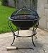 Black Steel Firebowl with mesh cover 46cm high, by Buchanan