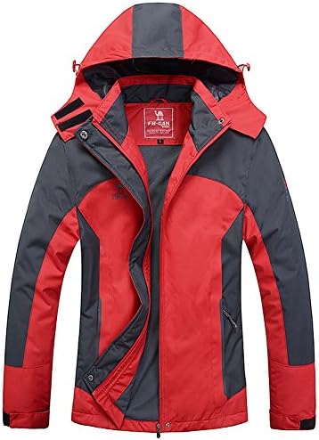 Pretty May Women's Waterproof Front-Zip Hooded Ski Jacket