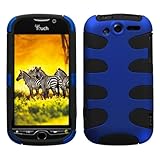 Blue/Black Fishbone Design Hybrid Hard/Gel Phone Cover Protector Case Acces ....