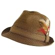 Godfather Summer Feather Fedora Trilby Hat Brown L/XL