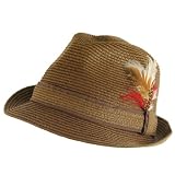Godfather Summer Feather Fedora Trilby Hat Brown M/L