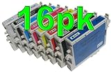 16pk Brite ColorTM remanufactured (2)T0540 (2)T0541 (2)T0542 (2)T0543 (2)T0544 (2)T0547 (2)T0548 (2)T0549 Epson ink cartridges with USA made pigment ink. For use in Stylus Photo R1800, Stylus Photo R800.