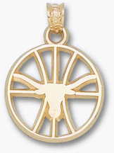 Texas Longhorns “Longhorn Pierced Basketball” Pendant – 10KT Gold Jewelry