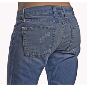 Lucky Brand Lil Maggie Jeans Women's Slim Fit Jeans 6/28 Reg Ol Tormented Wash - FNC5052 L8T/460 - Bootcut - Ultra Lowrise - Extra Distressed Look