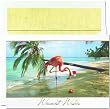 Pink Flamingo Santa Tropical Christmas Cards -