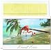 Pink Flamingo Santa Tropical Christmas Cards -