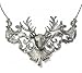 Antique Silver Stag Deer Bib Statement Necklace