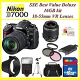 Nikon D7000 16.2mp Dx-format Cmos Digital SLR with 3.0-inch LCD with Nikon  ....