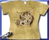  : Luchs - Damen T-Shirt, talliert - handgebatikt, 100% Baumwolle