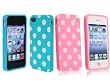 Importer520 2 in 1 Combo Polka Dot Flex Gel Case for Iphone 4 and 4S - Baby Blue and Pink