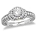 14k White Gold Round Diamond Engagement Ring with