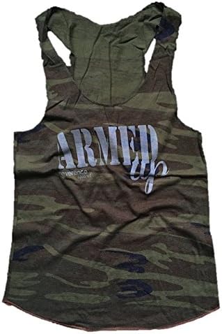 Armed Up Womens Camo Graphic Gym Workout Top