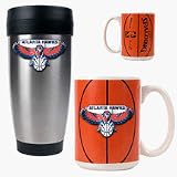 Atlanta Hawks Stainless Steel Travel Tumbler and Gameball Ceramic Mug Set
