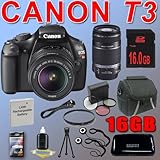 Canon EOS Rebel T3 Digital SLR Camera (1100D) w/ 18-55mm IS II Lens (Black) ....
