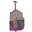 J World Single Handle Rolling Squares Backpack - Neon (18")