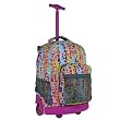 J World Single Handle Rolling Squares Backpack - Neon (18")