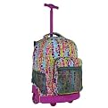 J World Single Handle Rolling Squares Backpack - Neon (18")