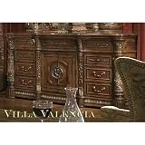 AICO Villa Valencia 12 Drawer Triple Dresser in Classic Chestnut Finish