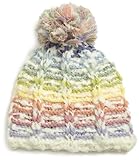 San Diego Hat Co. Girls 2-6x Rainbow Stripe Pom Pom Beanie