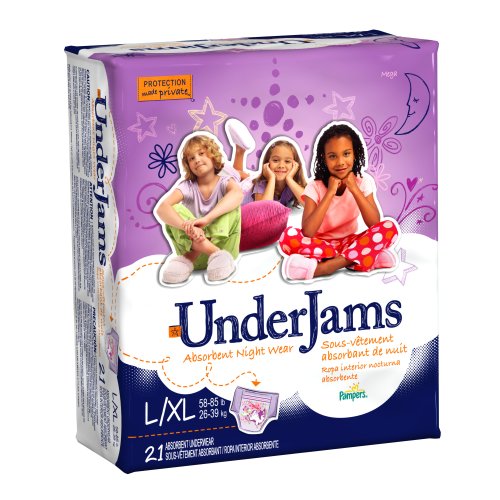 Pampers UnderJams Night Wear For Girls, Size L/XL 21 Count (Pack of 3)