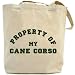 Canvas Tote Bag Beige  Property Of My Cane Corso  Dog