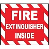 Fire extinguisher inside sign sticker decal 5" x 4"