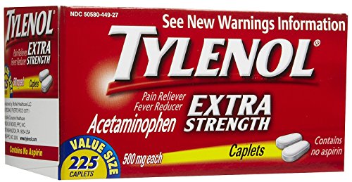 Tylenol Extra Strength 500 mg Pain Reliever Caplets for Adult, 225 caplets