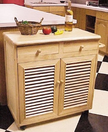Wood-Tech Designs Louvre Door Storage Cabinet Kitchen Cart - 2431 bargain price