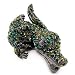Alligator Crocodile Green Crystal Animal Stretch Adjustable Ring Hematite Black