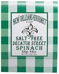 New Orleans Gourmet Foods Salt-Free Decatur Street Spinach Dip Mix, 1-Ounce Bags (Pack of 8)
