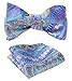 SetSense Men's Paisley Jacquard Woven Self Bow Tie Set One Size Blue / Yellow / Green