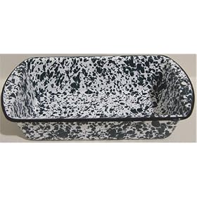 Loaf Pan, Enamelware, Green Marble by Crow Canyon Home