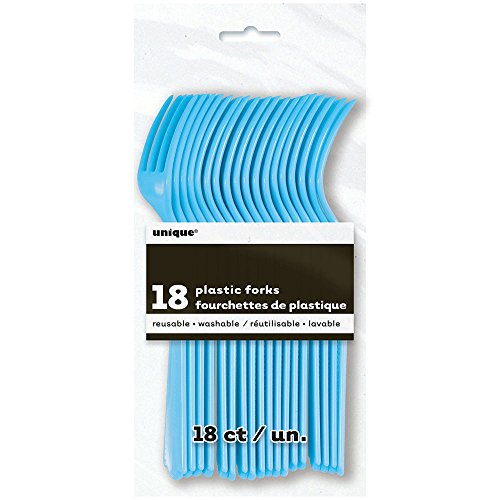 Plastic Forks, Light Blue, 18 Count