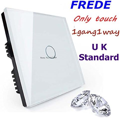 1gang1way,frede,uk Standard,light Lamps Wall Switch,touch Switch,toughened Glass+led,home Automation,luxury White Crystal Glass