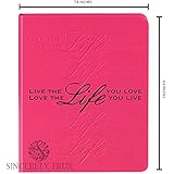 Inspirational Journal with " Live the Life You Love " engraved on the cover - acid free premium quality lightly lined pages - soft leather feel cover and larger size 9.25 x7.25 - by Sincerely, Frux