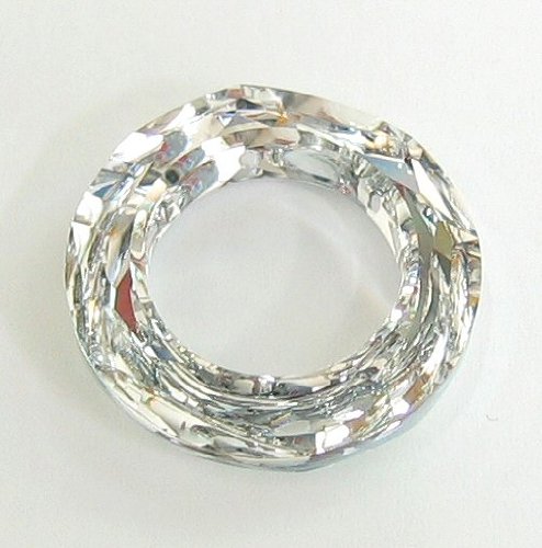 1 pc Swarovski Crystal 4139 Round Cosmic Ring Frame Charm Pendant Clear AB 14mm (cal V Si) / Findings / Crystallized Element