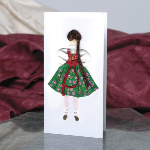 Polish Cloth Figure Greeting Card - Gorale, Female