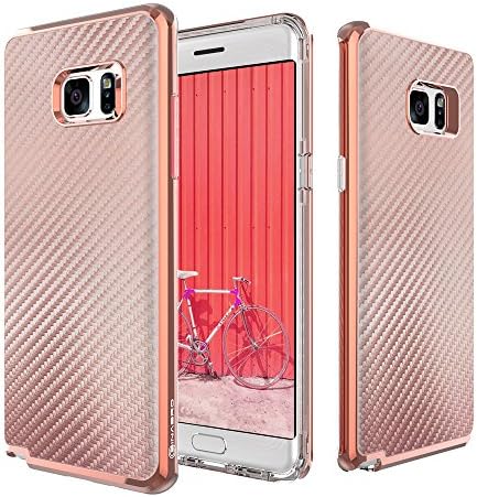Galaxy Note 7 Case, Slim fit Sinabro Premium [Carbon Hybrid Bumper] Cover [Dual protection Series] for Samsung Galaxy Note 7 (2016) (Rose Gold)