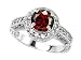 Picture of Star K:2.10 cttw 925 Sterling Silver 14K White Gold Plated Genuine Round Garnet Engagement Ring - Gold Plated Silver
