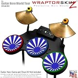 Rising Sun Blue Skin by WraptorSkinz fits Guitar Hero 4 World Tour Drum Set for Nintendo Wii, XBOX 3